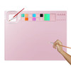 Silicone Painting Mat, Silicone Craft with Cup and Paint Holder, 20"x16" (Pink) New