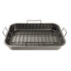Turkey Roasting Pan With Rack (Grey/Black) By Home Basics Carbon Steel Steel New