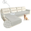 Arfntevss Waterproof L Shape Sectional Couch Covers Washable Velvet - Light Gray New