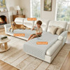 Arfntevss Waterproof L Shape Sectional Couch Covers Washable Velvet - Light Gray New
