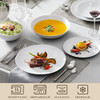 MALACASA 24-Piece Porcelain Dinnerware Set, White Round Dish Set for 6 New