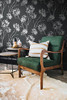 NextWall One O'Clocks Botanical Peel and Stick Wallpaper (Charcoal) New
