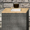 Homestyles Boca Raton Outdoor Acacia Wood Wicker Rattan End Table - Grey New