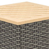 Homestyles Boca Raton Outdoor Acacia Wood Wicker Rattan End Table - Grey New