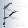 VIVO Black Clamp-on Monitor & Keyboard Tray Desk Mount STAND-SIT1B - Black New