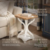 Cozayh Rustic Wooden Accent Tray Top Nightstand Side Table - White Legs New
