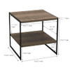Household Essentials Square Wooden Side Table/End Table With Storage Shelf New