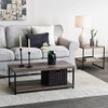 Household Essentials Square Wooden Side Table/End Table With Storage Shelf New