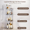 Binecer Corner Shower Caddy, 4 Tier Standing Shower Organizer with Soap Holder