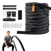 VEVOR BATTLE ROPE, 1.5" DIAMETER 30FT POLYESTER EXERCISE ROPE - BLACK