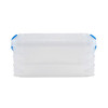 Advantus Super Stacker Snap Lid Storage Box, Clear/Blue (39811) New