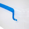 Advantus Super Stacker Snap Lid Storage Box, Clear/Blue (39811) New