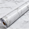 ZIBRWUON Glossy Marble Contact Paper Grey-White Peel and Stick Wallpaper New