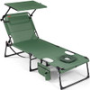 HOMECALL TANNING CHAIR WITH FACE HOLE & CANOPY - MOSS GREEN