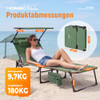 HOMECALL TANNING CHAIR WITH FACE HOLE & CANOPY - MOSS GREEN