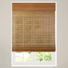 Calyx INTERIORS Cordless Bamboo Roman Shade Blind - Ceylon Light Russet New