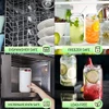 Drinking Glasses Glass Straw 8Pcs Set 16oz Clear Can Shaped Glass - Clear New