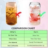 Drinking Glasses Glass Straw 8Pcs Set 16oz Clear Can Shaped Glass - Clear New