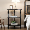 IDEALHOUSE Round End Table, Small Side Table with 3 Shelves for Living Room New