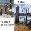 Amarine Made 4 Step Pontoon Boat Ladder Foldable Steel Marine - B01IT142AA New