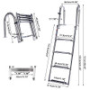 Amarine Made 4 Step Pontoon Boat Ladder Foldable Steel Marine - B01IT142AA New