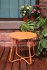Pationate Patio Metal Side Table Small Outdoor Bistro Round End Table - Carrot New