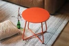 Pationate Patio Metal Side Table Small Outdoor Bistro Round End Table - Carrot New
