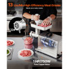 VEVOR MEAT GRINDER, 13 LBS/MIN CAPACITY ELECTRIC MEAT GRINDERS - SILVER