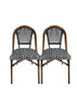 CHIVARI FRENCH BISTRO PATIO/INDOOR MADISON WICKER, 2, BLACK/WHITE