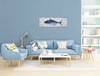 RFDEPOT ARTS Coastal Canvas Wall Art Hand Painted Tuna Fish Painting Blue White New