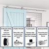 HAHAEMAIL 5FT Top Mount Stainless Steels Sliding Barn Door Hardware B081N2SYSD New