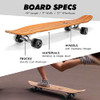 MAGNETO 44IN KICKTAIL CRUISER LONGBOARD SKATEBOARD BAMBOO MAPLE (BLACK)