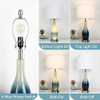 BESLOWE 26’’ TALL GLASS TABLE LAMPS SET OF 2 - WHITE&LIGHT BLUE