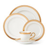 LENOX LOWELL WHITE 5-PIECE PLACE SETTING - WHITE/GOLD