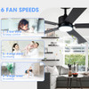 VACZON CEILING FANS WITH LIGHTS AND REMOTE, 52 INCH BLACK CEILING FAN - BLACK