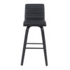 ARMEN LIVING VIENNA MODERN SWIVEL 30" BAR HEIGHT BARSTOOL BLACK FAUX LEATHER