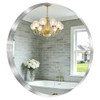KAASUNES 32" Contemporary Brushed Silver Wall Mounted Round Mirror B089M5JYW4 New