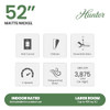 HUNTER 50812 PRESTO 52 INCH 3 BLADE CEILING FAN IN MATTE NICKEL - MATTE NICKEL