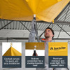 JUSTRITE 5FT X 5FT CEILING LEAK DIVERTER TARP WITH HOSE CONNECTION - YELLOW