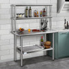 Hally Double Overshelf of Stainless Steel Shelf 12"x60" 2 Tier Shelves New