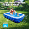 FUNAVO Inflatable Pool 100" X71" X22" Family Full-Sized Swimming Pool - BLUE New
