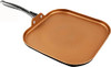 COOKSMARK 11" Copper Griddle Pan Stove Top - Square Flat - B07CVH1S1Y New