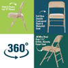 Premium Padded Portable Folding Chairs by National Public 4 Pack French Beige New