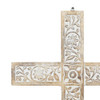 Deco 79 Mango Wood Biblical Home Wall Decor Carved Cross Wall Statue New