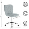 URBAN LIFESTYLE FAUX FUR ROLLING TASK CHAIR - GRAY