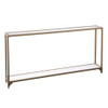 Narrow Metal Console B0875M1Y41 - Gold w/ white glass New