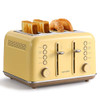 BUYDEEM DT640 4-Slice Toaster, 7 Shade Settings, 1.5" Wide Slots - Yellow New