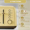 BUYDEEM DT640 4-Slice Toaster, 7 Shade Settings, 1.5" Wide Slots - Yellow New