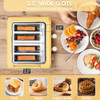 BUYDEEM DT640 4-Slice Toaster, 7 Shade Settings, 1.5" Wide Slots - Yellow New
