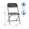 Flash Hercules Series Big & Tall Stackable Plastic Folding Chairs Set of 4 Black New